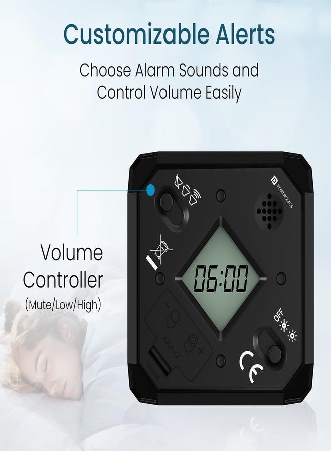 بورترونيكس مؤقت بورتونيكس تايم آوت الذكي، مكعب عد تنازلي لمدة 1، 5، 7، 9 دقائق مع منبه صوتي ومرئي لإدارة أفضل للوقت في المطبخ، ودراسة الأطفال، والألعاب، والتمارين الرياضية، والتأمل، واليوغا (أسود) - Image 4